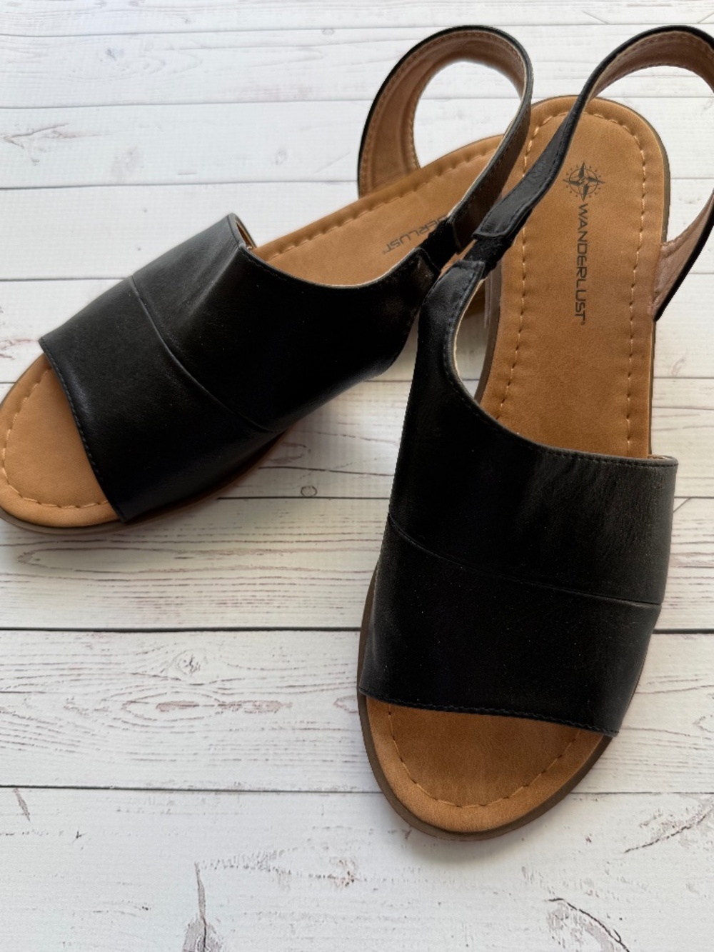 Wanderlust Noelle Open Toe Sling Sandals - Black - Size 38
